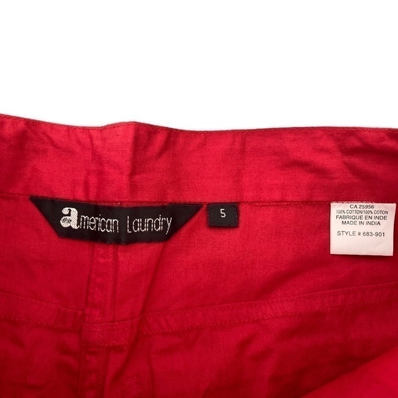 NWT vintage dead stock red 100% cotton high waisted shorts with eyelet details - Picture 9 of 11